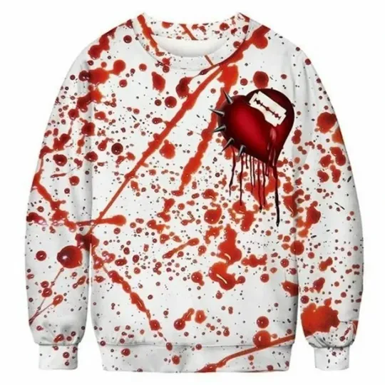 Discover Horror Movie Fan Sweatshirt | Blood Splatter Jumper