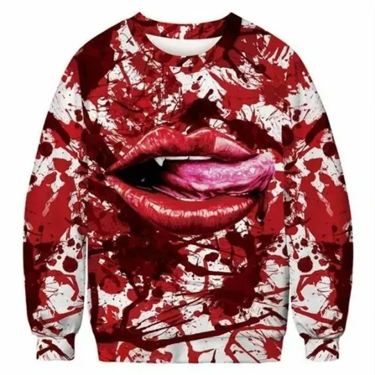 Discover Bloody Handprint Halloween Sweatshirt | Spooky Horror Jumper