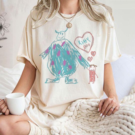 Discover Disney and Pixars Monsters Inc Cute Sulley Kitty and Boo Shirt, Unisex T-shirt Family Birthday Gift Adult Kid Toddler Comfort Colors Tee