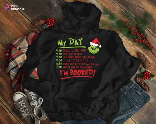 Discover My Day Santa Funny Character Christmas Hoodie