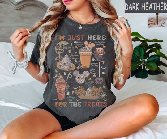 Discover Vintage I'm just Here For The Treats Shirt, Retro Disney Snacks Halloween shirt, Mickey Snacks Shirt, Epcot Halloween WDW Disneyland Tee