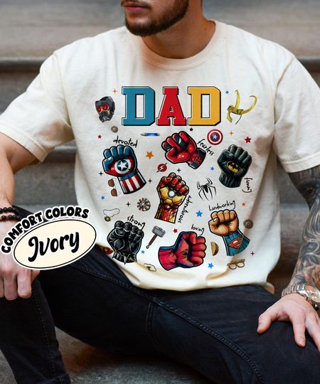 Discover Superhero Dad Squad Shirt, Best Dad Ever Shirt, Avengers Super Dad Shirt, Disney Marvel Dad Tee, Superhero Matching Father Tee, Ironman Hulk