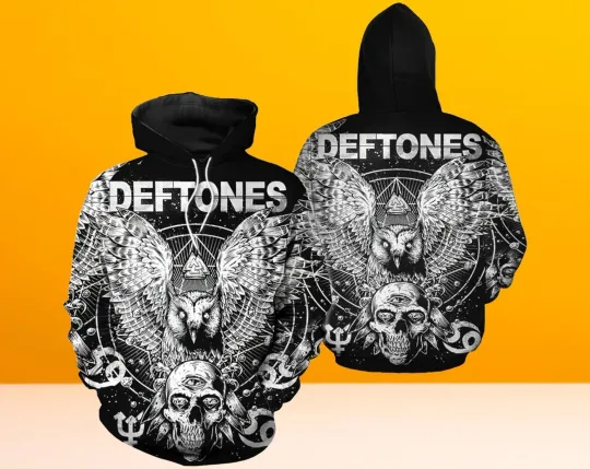 Discover Vintage Deftone Band Halloween Hoodie 3D, Lover Deftone 3D Hoodie1