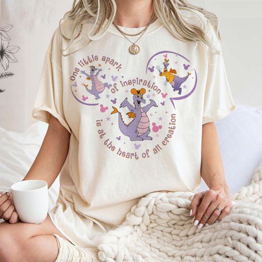 Discover One Little Spark On Inspiration Shirt, Disney Figment T-Shirt, Disney Trip Shirt, Purple Dragon Shirt, Disney Epcot Shirt, Figment Shirt