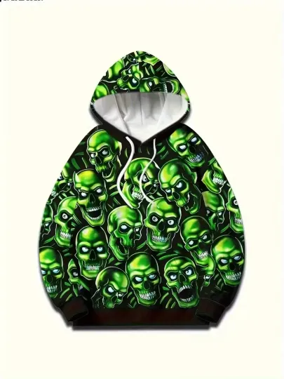 Discover Halloween Skull Print Hoodie - 3D All Over Print Hoodie