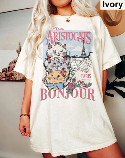 Discover Comfort Colors Disney The Aristocats Bonjour Since 1970 Shirt, The Aristocats Tee, arie Toulouse Berlioz Cats T-Shirt, Disney Girl Shirt