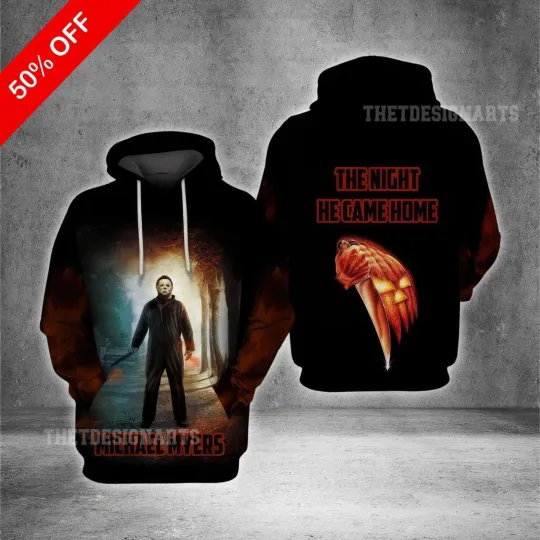 Discover Michael Myers 3D Hoodie, The Night He Came Home Design, Halloween