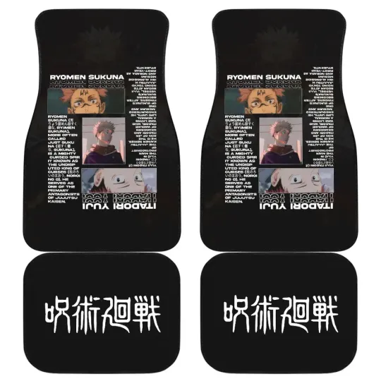 Sukuna Ryomen Jujutsu Satoru Car Floor Mats Anime Car Accessories For Fan