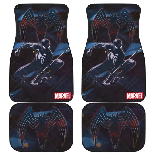 Black Spider Man Car Floor Mats Movie Car Accessories For Fans