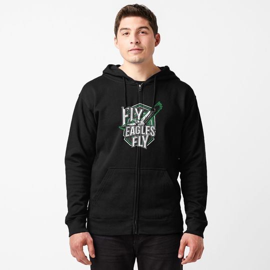Discover Fly Eagles Fly Zip Hoodie, Grunge Eagles Graphic sweatshirt for Men and Women