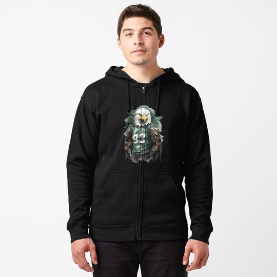 Discover GO BIRDS! Majestic Eagle Zip Hoodie