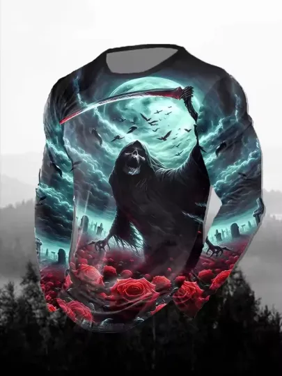 Discover Skeleton Skull Face 3D Sweater – Halloween Gothic Pullover Knitwear Casual