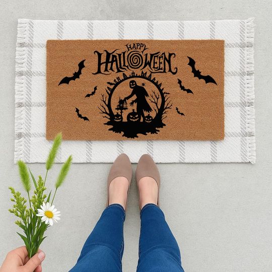 Discover Halloween Scarecrow Coir Doormat: Spooky Fall Porch Decor