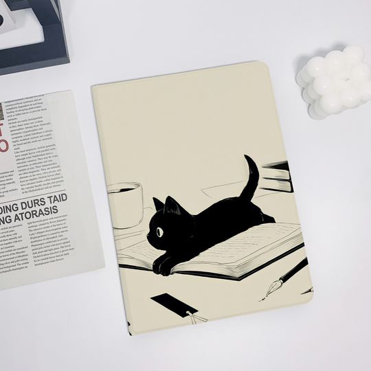 Discover Cute Cat Fine Art iPad Case for iPad Air 11" 13" 2024/2022, iPad Pro 11" 12.9" 2022-2024, iPad 10 10.9" 2022, iPad Mini 6, iPad 9 10.2"