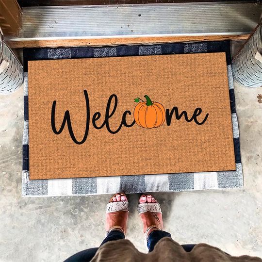 Discover Doormat Pumpkin Pattern Door Mat, Pumpkin Doormat, Pumpkins Doormat, Welcome Pumpkin Mat, Halloween Decor, Pumpkin Fall Doormat