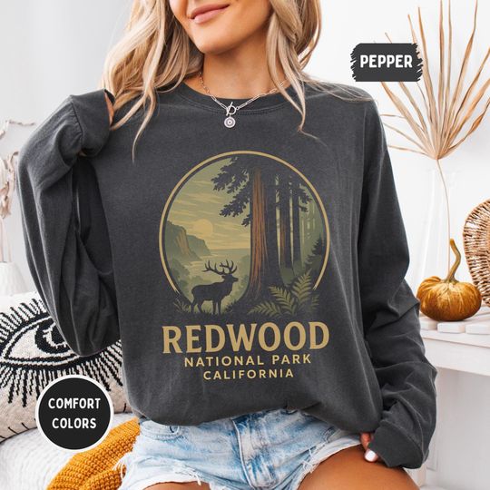 Retro Redwood National Park Sweatshirt, Vintage Redwood Forest Sweatshirt, Nature Lover Gift