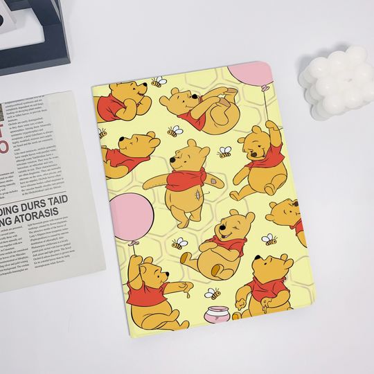 Discover Kawaii Pooh Bear iPad Air 5 2022 iPad 10 2022 iPad 9 case,iPad Pro 11" 12.9'' 2022 iPad Pro 12.9'' 2021 iPad mini 6 case ipad case