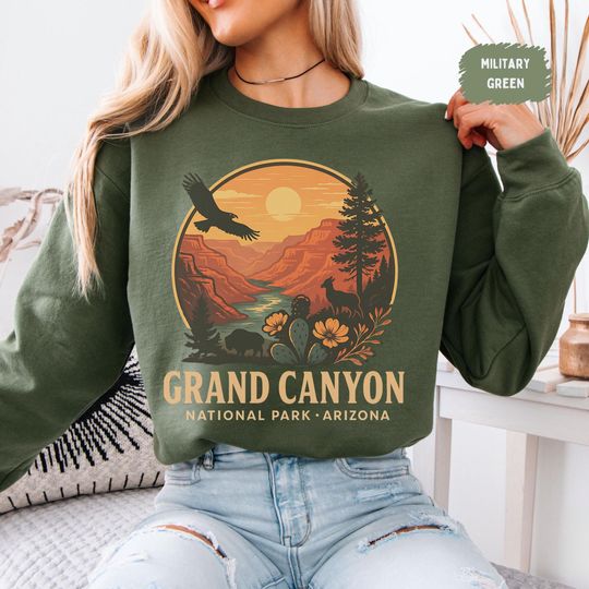 Retro Grand Canyon National Park Sweatshirt, Nature Lover Gift, Travel Souvenir