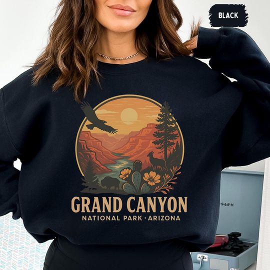Discover Retro Grand Canyon National Park Sweatshirt, Nature Lover Gift, Travel Souvenir
