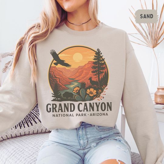 Retro Grand Canyon National Park Sweatshirt, Nature Lover Gift, Travel Souvenir