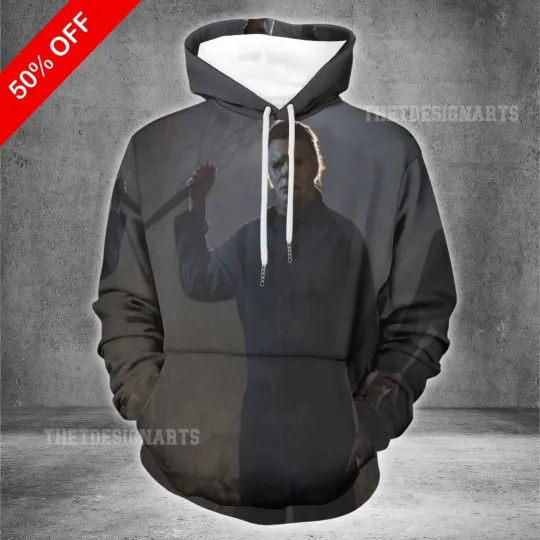 Discover Michael Myers Hoodie 3D Printed Pullover, Hot Horror Movie Halloween 2