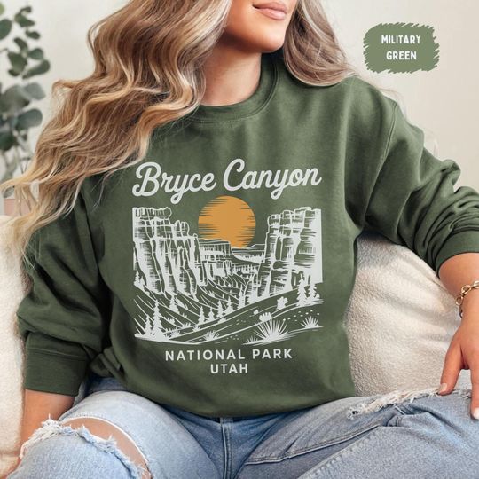 Vintage National Park Sweatshirt, Retro Bryce Canyon Sweatshirt, Outdoor Adventure Gift, Nature Lover Jumper, Hiking Apparel,