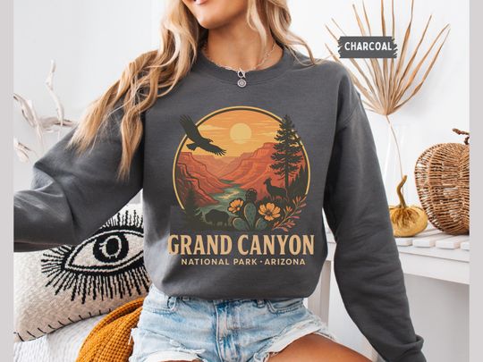 Discover Retro Grand Canyon National Park Sweatshirt, Nature Lover Gift, Travel Souvenir