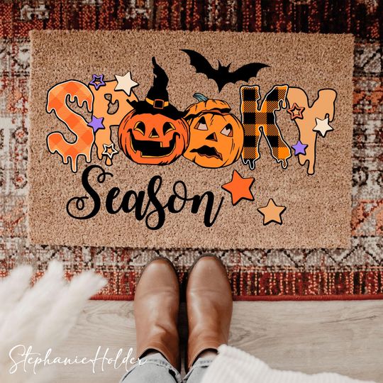 Discover Spooky Season Doormat, Halloween Ghost Rug, Halloween Ghost Welcome Rug, Spooky Halloween Mat, Halloween Decor, Spooky Season Gift