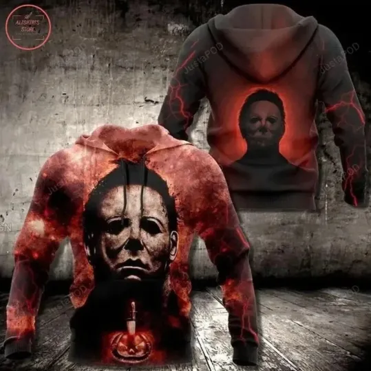 Michael Myers Bleeding Face Horror Movie Halloween 3D All Over
