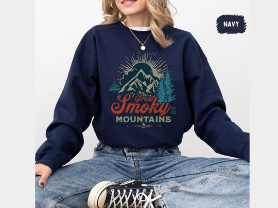 Discover Great Smoky Mountains Sweatshirt, Vintage Tennessee Sweater, Retro Great Smoky Mountains National Park