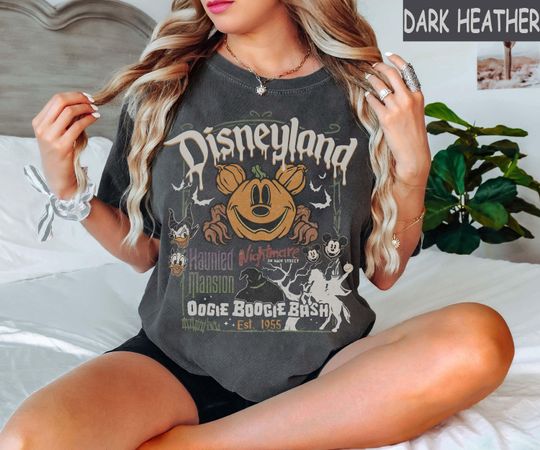 Discover Retro Disneyland Est.1955 Halloween Shirt, Oogie Boogie Bash Shirt, Nightmare on Main Street Shirt, Disney Halloween Tee, Halloween Holiday