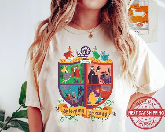 Retro Disney Sleeping Beauty Characters Group Shirt, Maleficent Villains Aurora Princess Tshirt, Wdw Magic Kingdom Tee, Disneyland Trip 2024