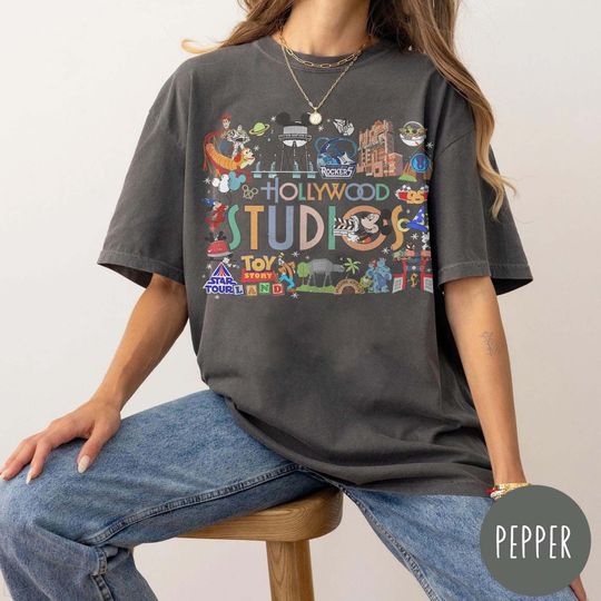 Discover Vintage Disney Hollywood Studios Comfort Colors Shirt, Hollywood Studios Shirt, Disney Trip Shirt, Disneyworld Shirts, Disney Family Shirts