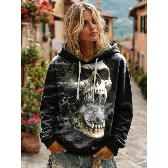 Discover Halloween Hoodie – Creepy Pumpkin Head Sweatshirt for Adults & Teens