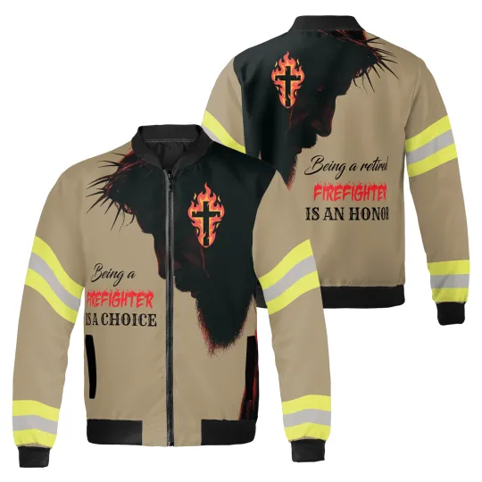 Discover Being A Retired Firefighter Is An Honor Christian Firefighter Bomber Jacket