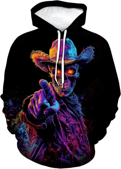 Discover Halloween Hoodie – Glow Pumpkin Head Graphic Sweatshirt Casual Streetwear