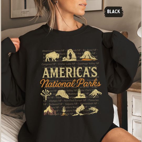 Discover Retro America National Parks Sweatshirt, Vintage National Parks Crewneck, Outdoor Adventure Sweater, Hiking Sweatshirt, Camping Apparel