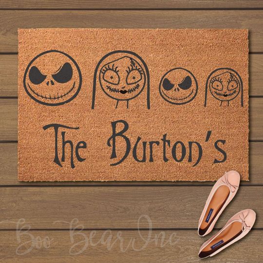 Discover Nightmare Before Christmas Family Doormat - Welcome Mats- Fun Doormats - Halloween Door Mat