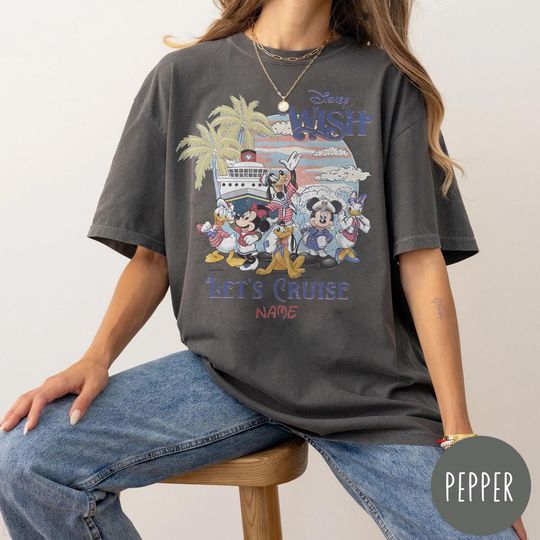 Discover Custom Disney Cruise Line 2025 Shirt, Mickey & Friends Family Cruise Trip Tee, Let's Cruise Tee, Disney Wish Dream Magic Wonder Fantasy Trip