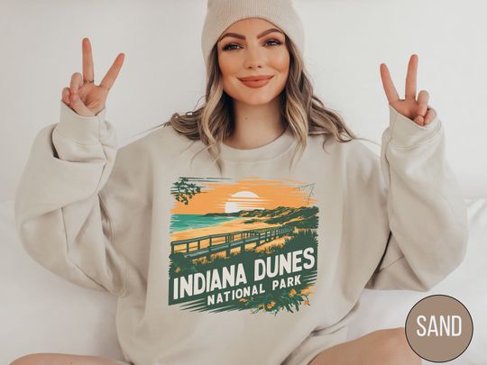 Discover Vintage Indiana Dunes National Park Sweatshirt, Indiana Sweatshirt, Indiana Dunes National Park gifts, Retro Indiana Sweater, Hiking gift