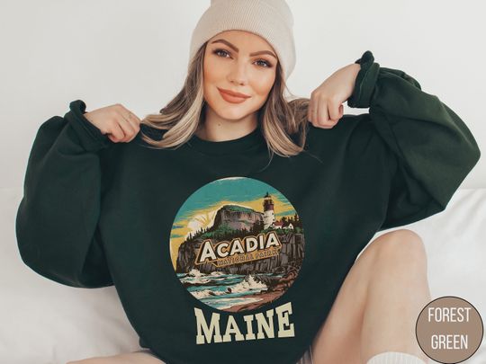 Discover Acadia National Park Sweatshirt, Vintage Maine Sweatshirt, Acadia National Park gifts, Retro Maine Sweater