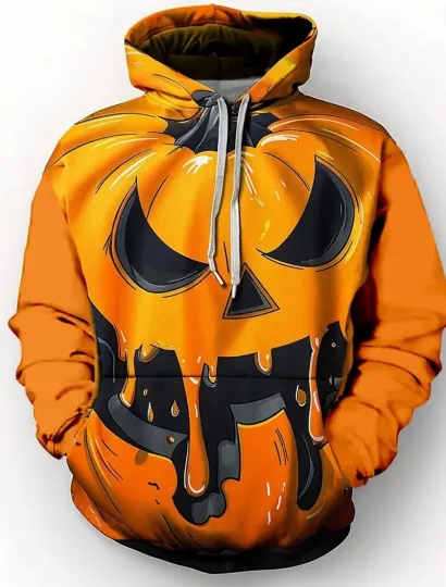 Discover Halloween Hoodie – Creepy Pumpkin Jack O’Lantern Face Sweatshirt