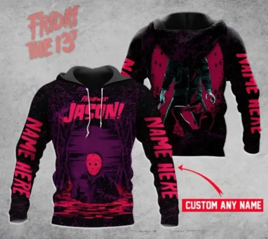 Discover Personalized Jason Voorhees Friday The 13th Horror Halloween 3D HOODIE Us Size