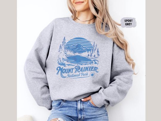 Vintage Mount Rainier National Park Sweatshirt, Washington Sweatshirt, Mount Rainier National Park