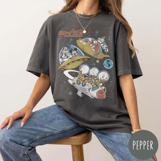 Discover Vintage Mickey And Friends Space Mountain Shirt, Disney Space Exploration Shirt, Disneyland Trip Family Sweatshirt