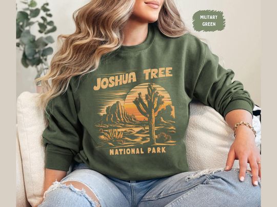 Joshua Tree National Park Sweatshirt, California Hiking Sweatshirt, Joshua Tree Crewneck Desert Sweater, National Park Gift