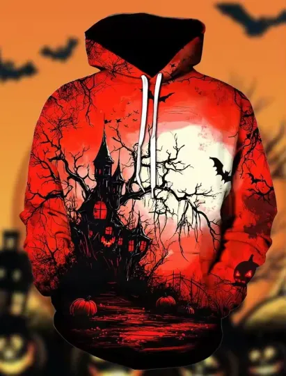 Discover Halloween Hoodie – Creepy Pumpkin Face Sweatshirt