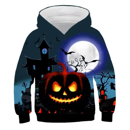 Discover Halloween Pullover Hoodie – Pumpkin Jack O’Lantern Graphic Sweatshirt