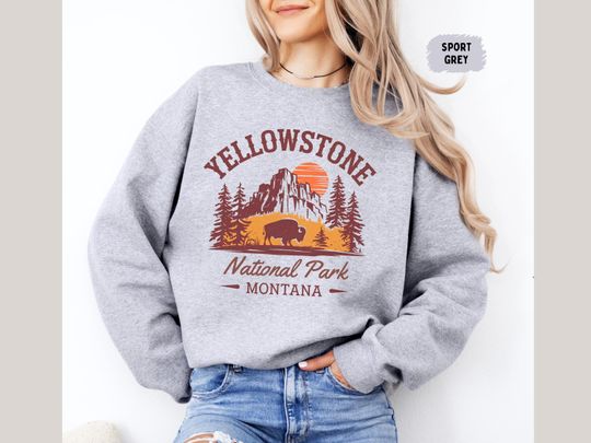 Discover Vintage YStone National Park Sweatshirt, Montana Sweater, Montana National Park gift