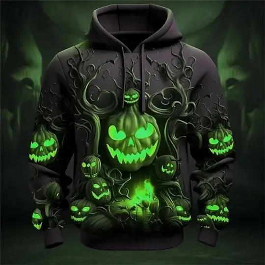 Discover Scary Pumpkin Hoodie – Halloween Jack O’Lantern Graphic Sweatshirt